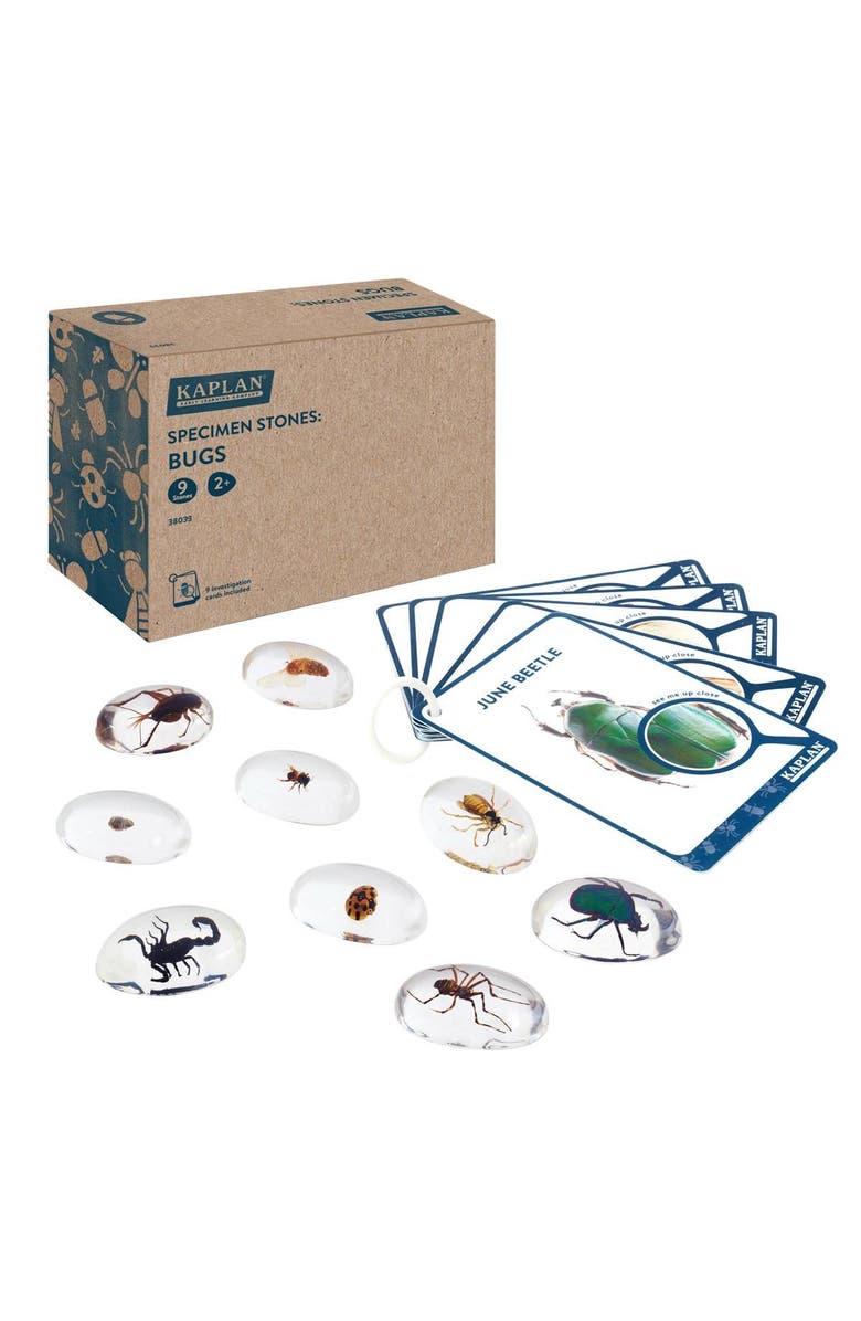 Kaplan Early Learning Company Specimen Stones Bugs - 9 Pieces, Main, color, Clear