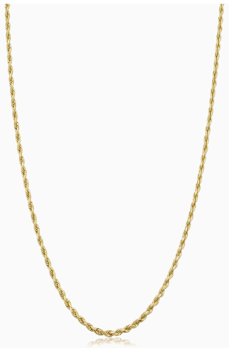 Oradina Men's Titan Rope Mens Chain in 10K Gold, Main, color, 10K Yellow Gold