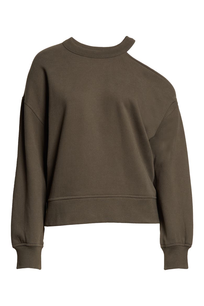 Quincy Cutout Sweatshirt, Alternate, color, OLIVE
