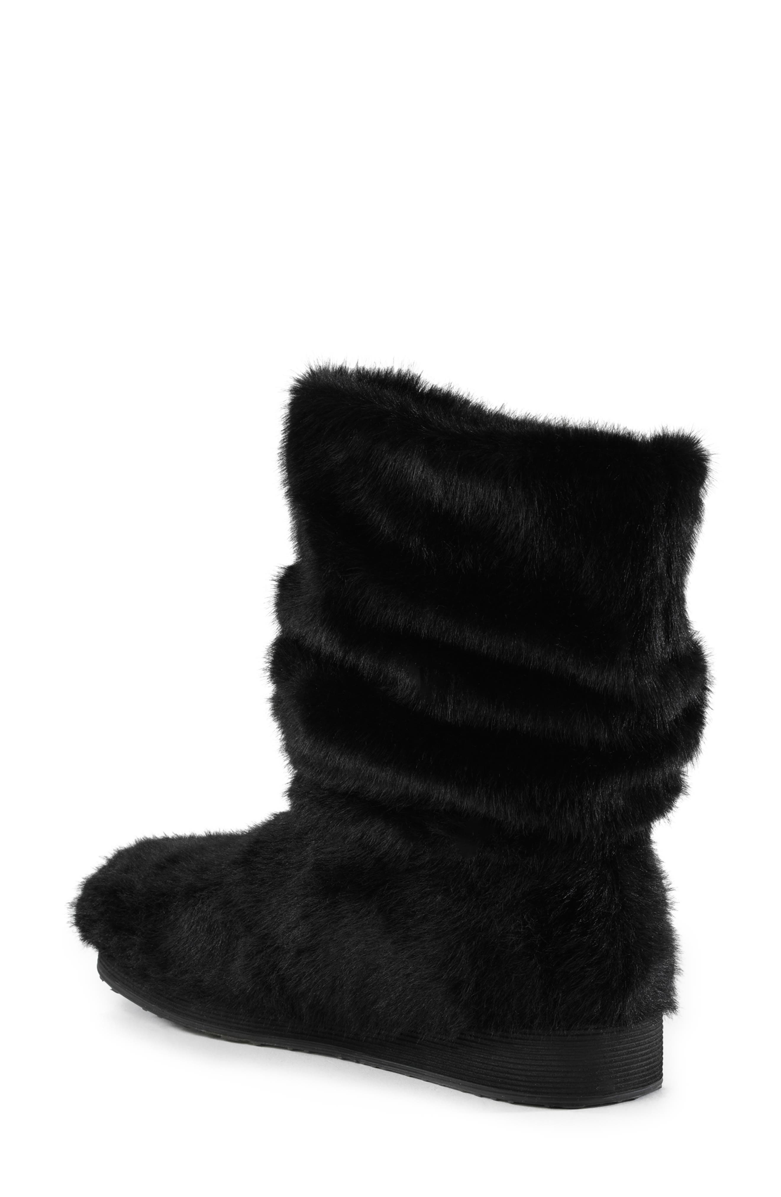 BC Footwear Teddy Faux Fur Bootie, Alternate, color, Black