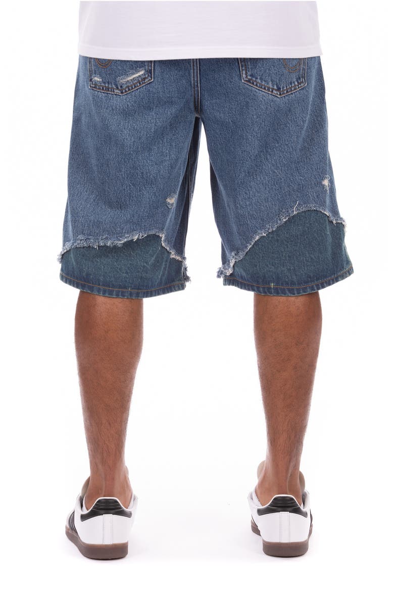 Hoodsie Ripped Denim Shorts, Alternate, color, BLUE MELT