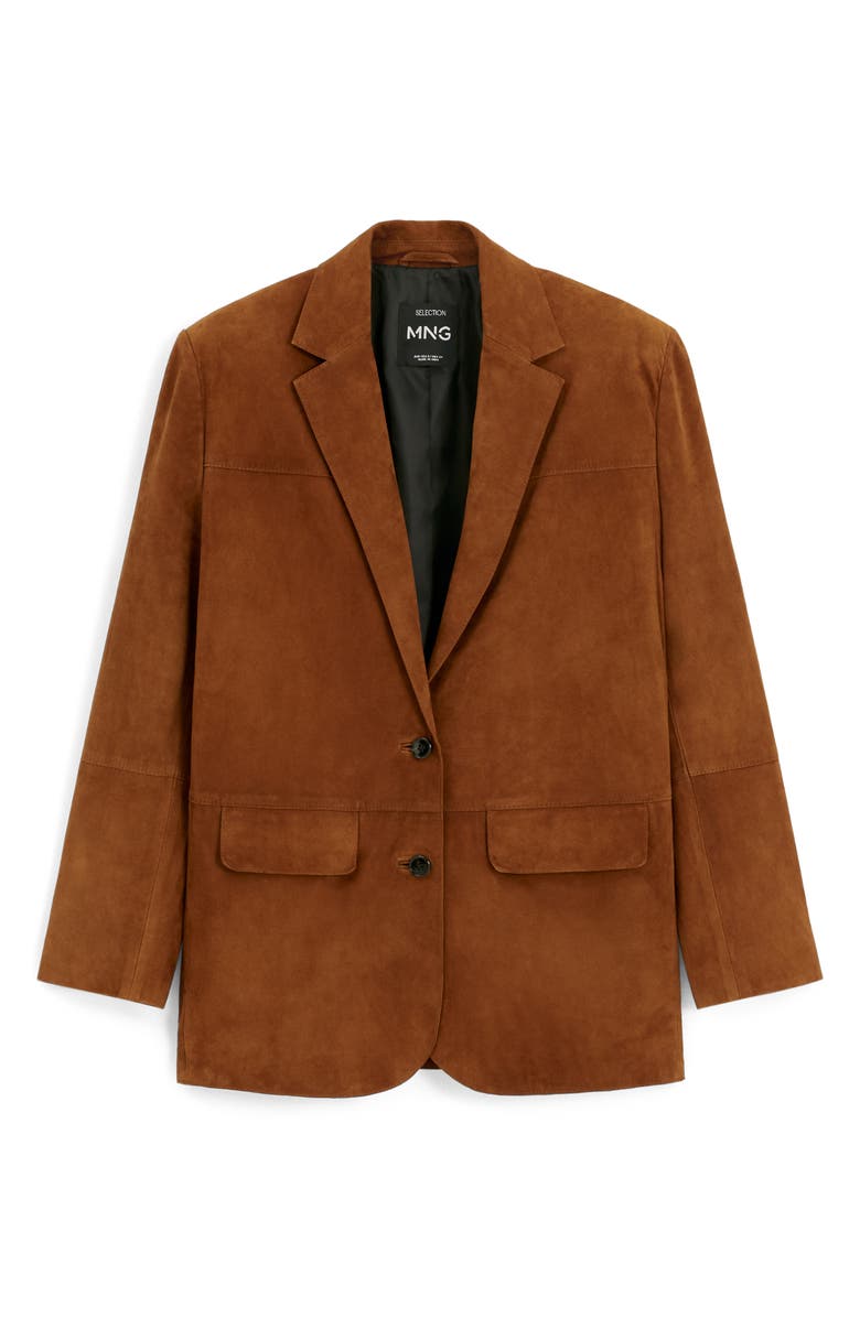 MANGO Oversize Suede Blazer, Alternate, color,