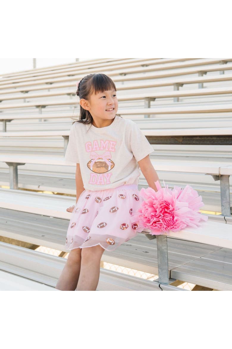Mini Sequin Footballs Tutu Skirt, Alternate, color, Pink