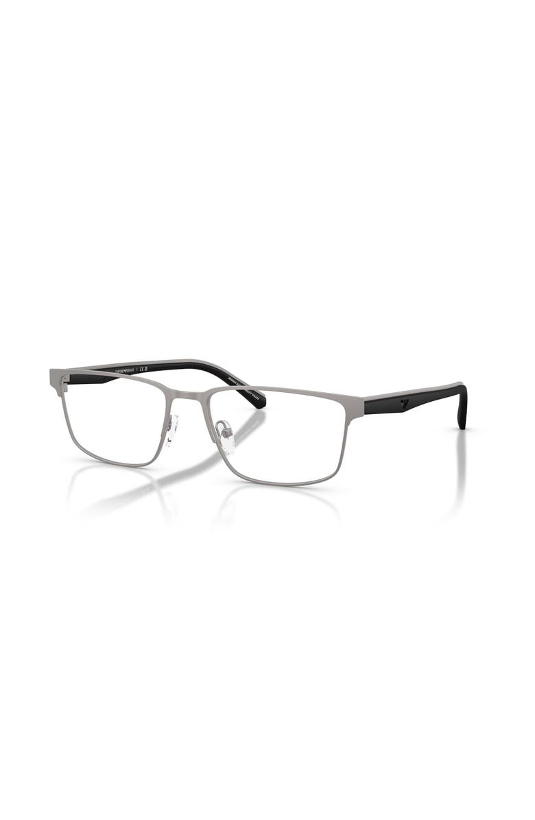 Emporio Armani 56mm Rectangle optical glasses, Main, color, Grey
