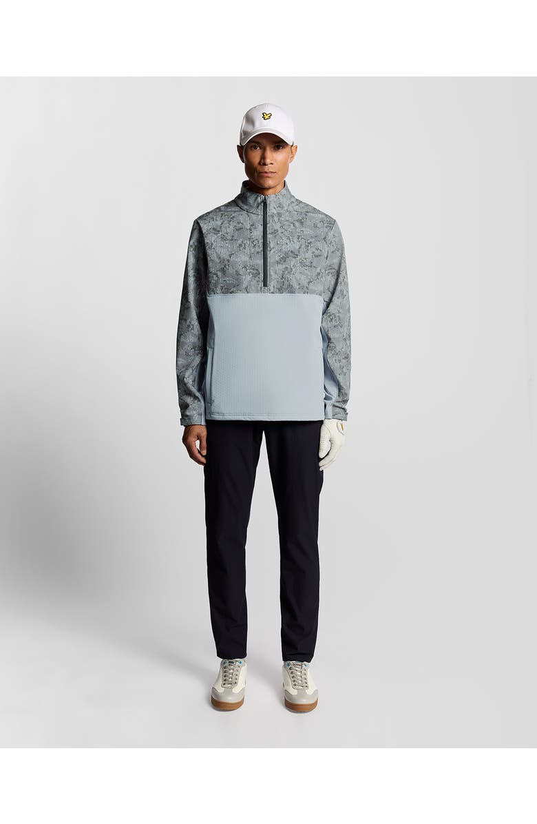 Lyle & Scott Golf Printed Half Zip Windjammer Jacket, Alternate, color, True Iron/ Jet Black