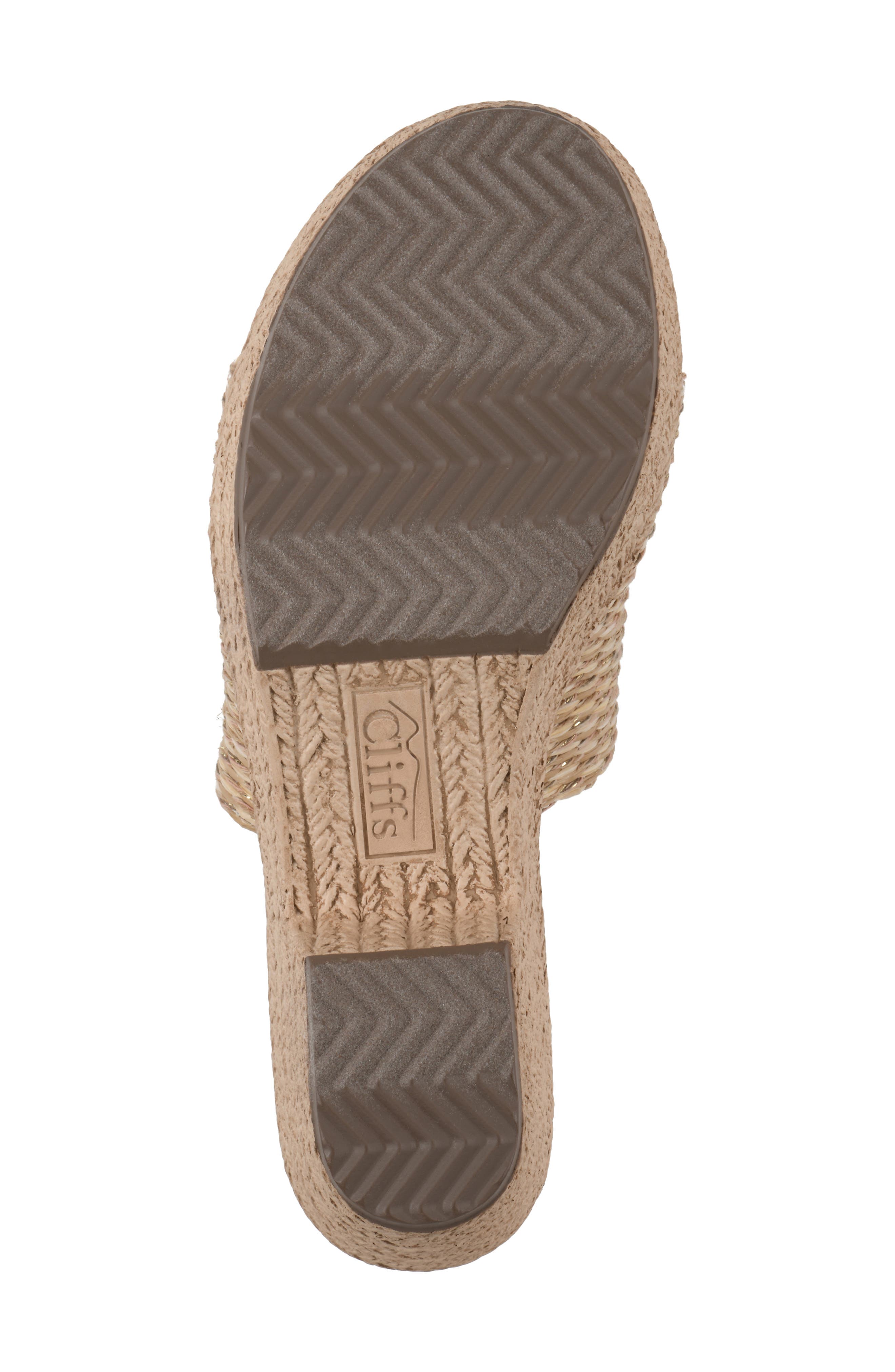 Biancia Platform Slide Sandal, Alternate, color, NATURAL/ METALLIC/ FABRIC