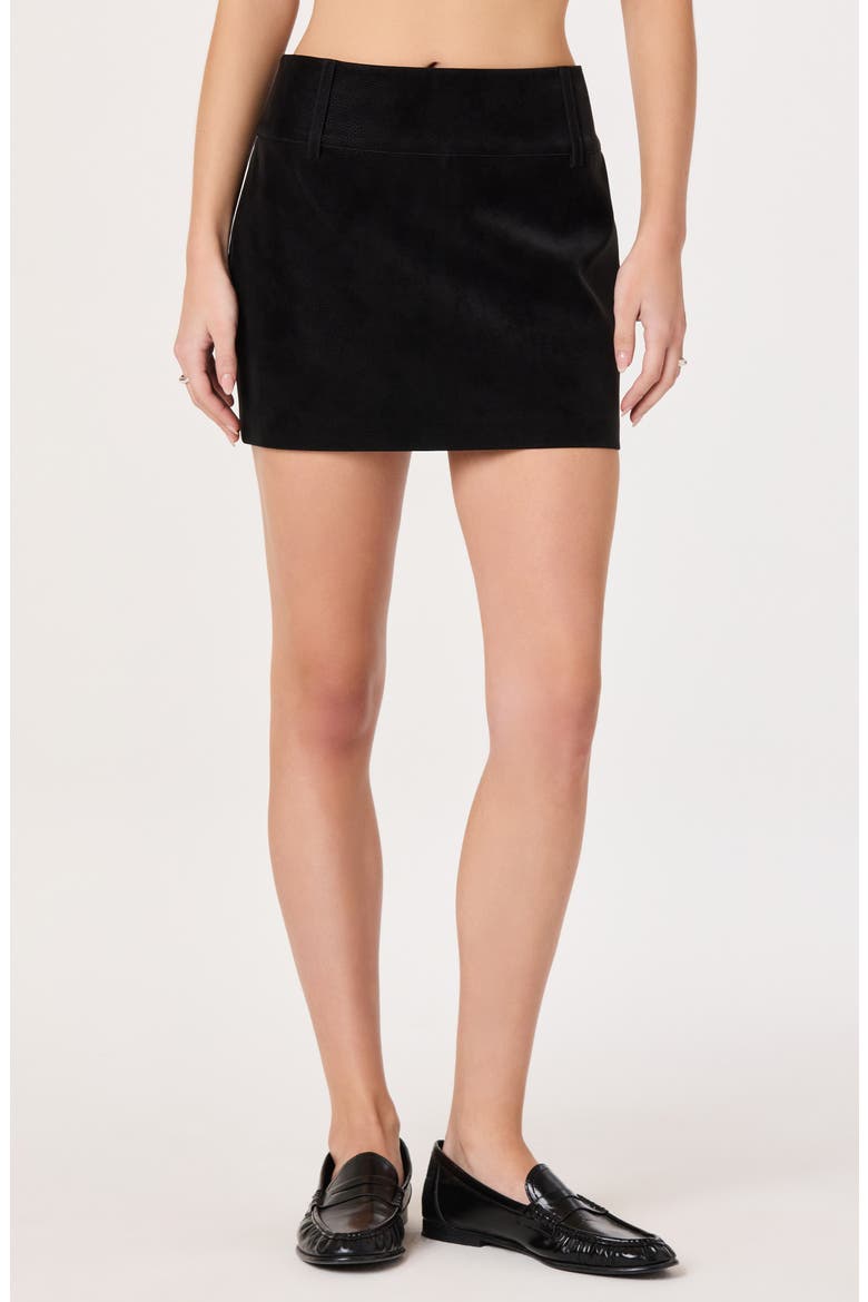 Arielle Faux Leather Skort, Main, color, BLACK