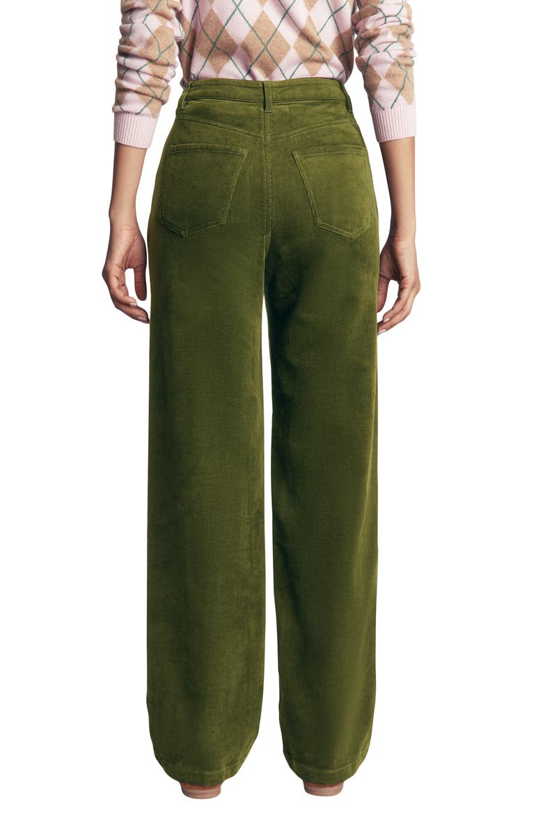 High Waist Corduroy Column Jeans, Alternate, color, FOREST GREEN