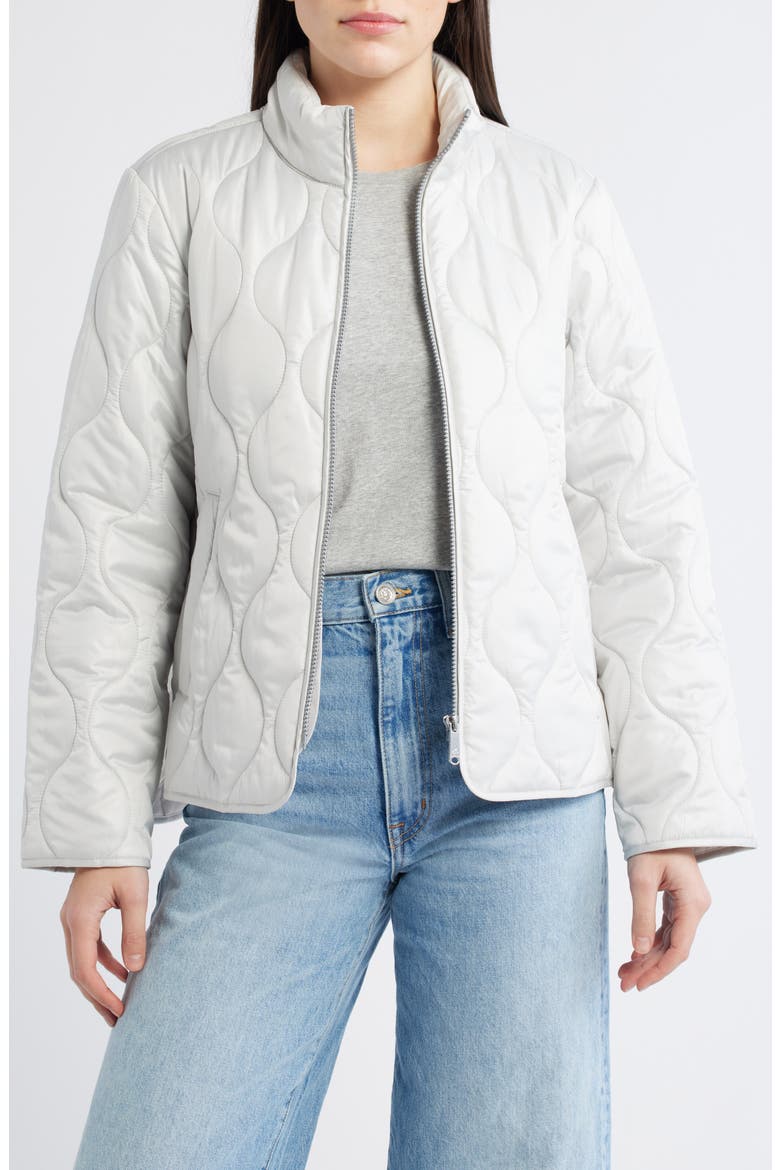 Quilted Jacket, Main, color, PALE GREY