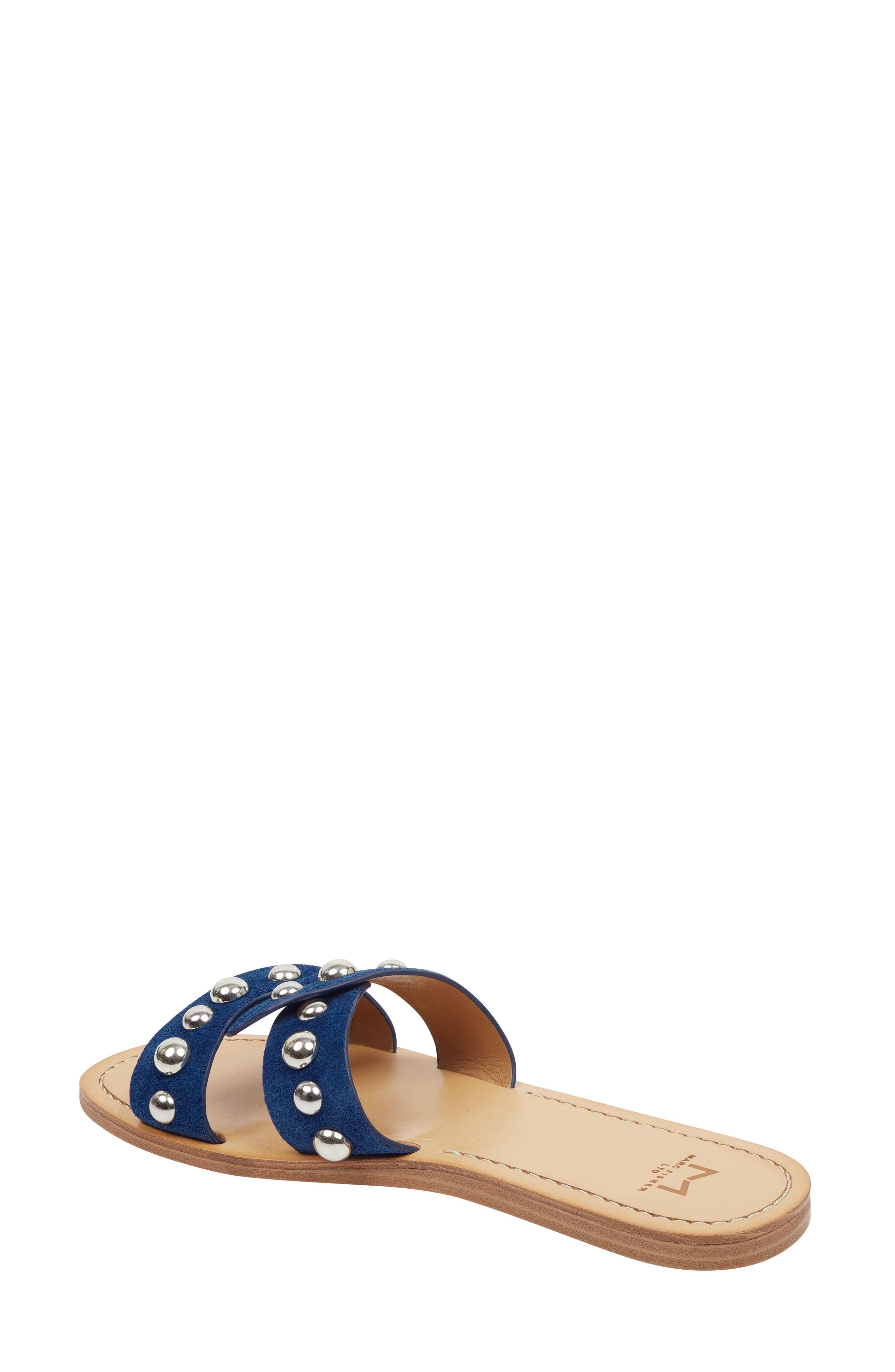 Pagie Slide Sandal, Alternate, color, BLUE SUEDE