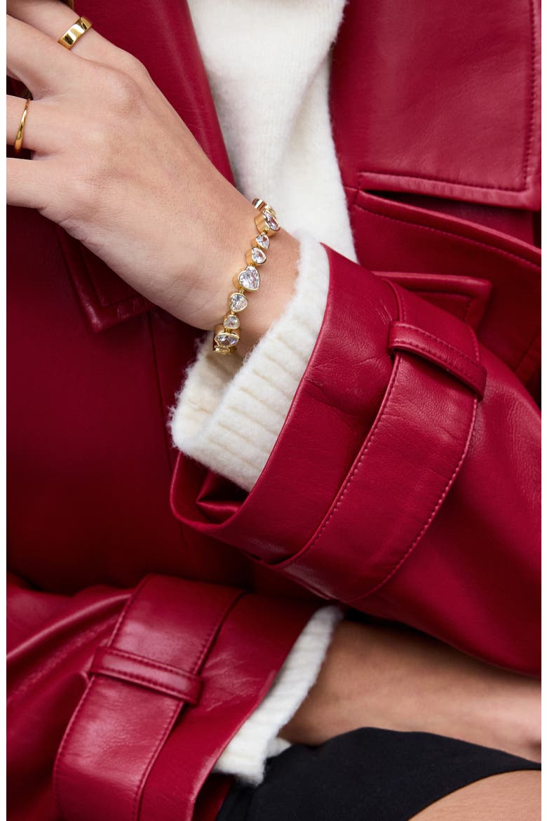 Zadie Heart Tennis Bracelet, Alternate, color, CLEAR/ GOLD