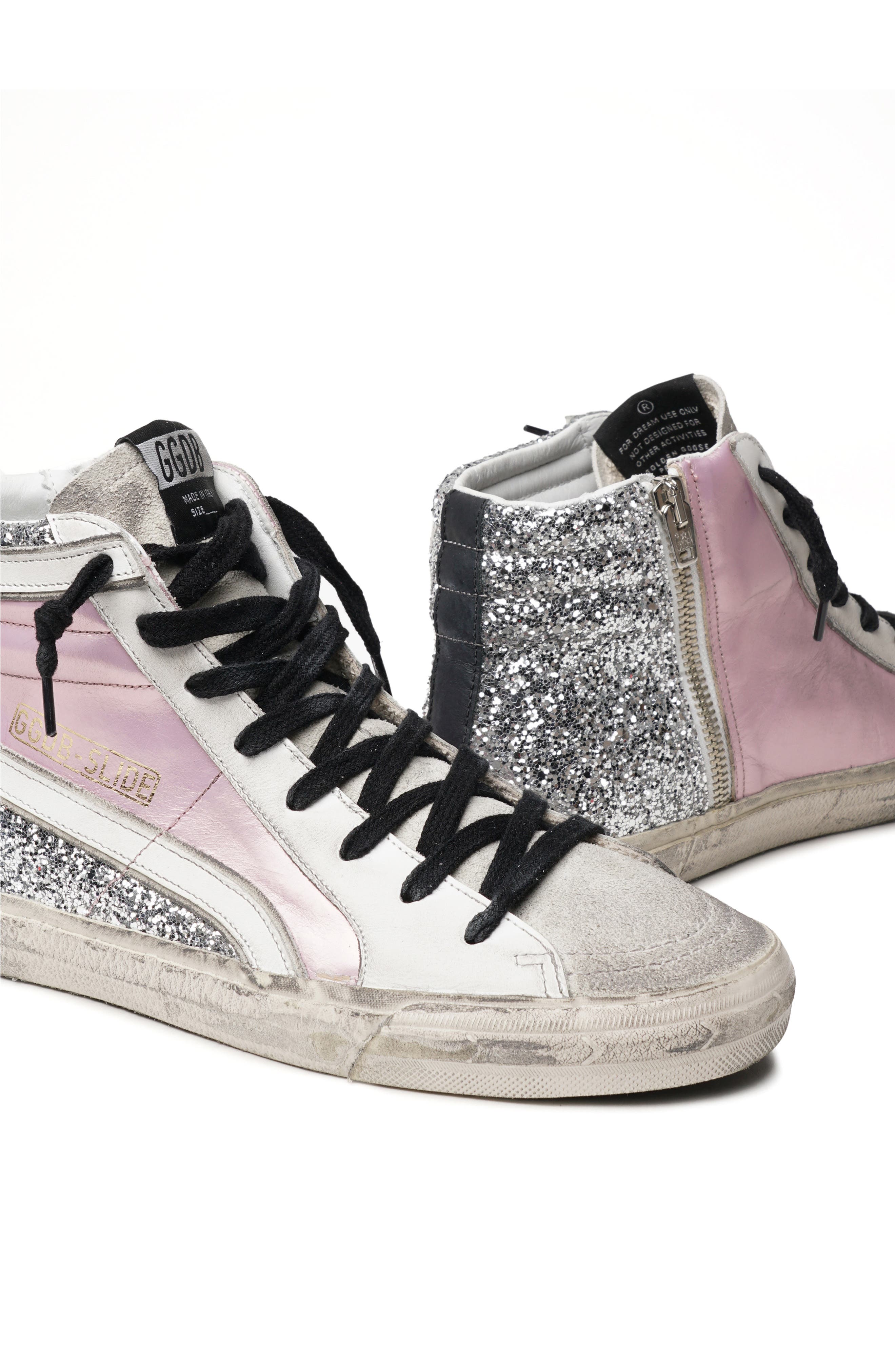 Golden Goose Slide Glitter High Top Sneaker, Alternate, color, 