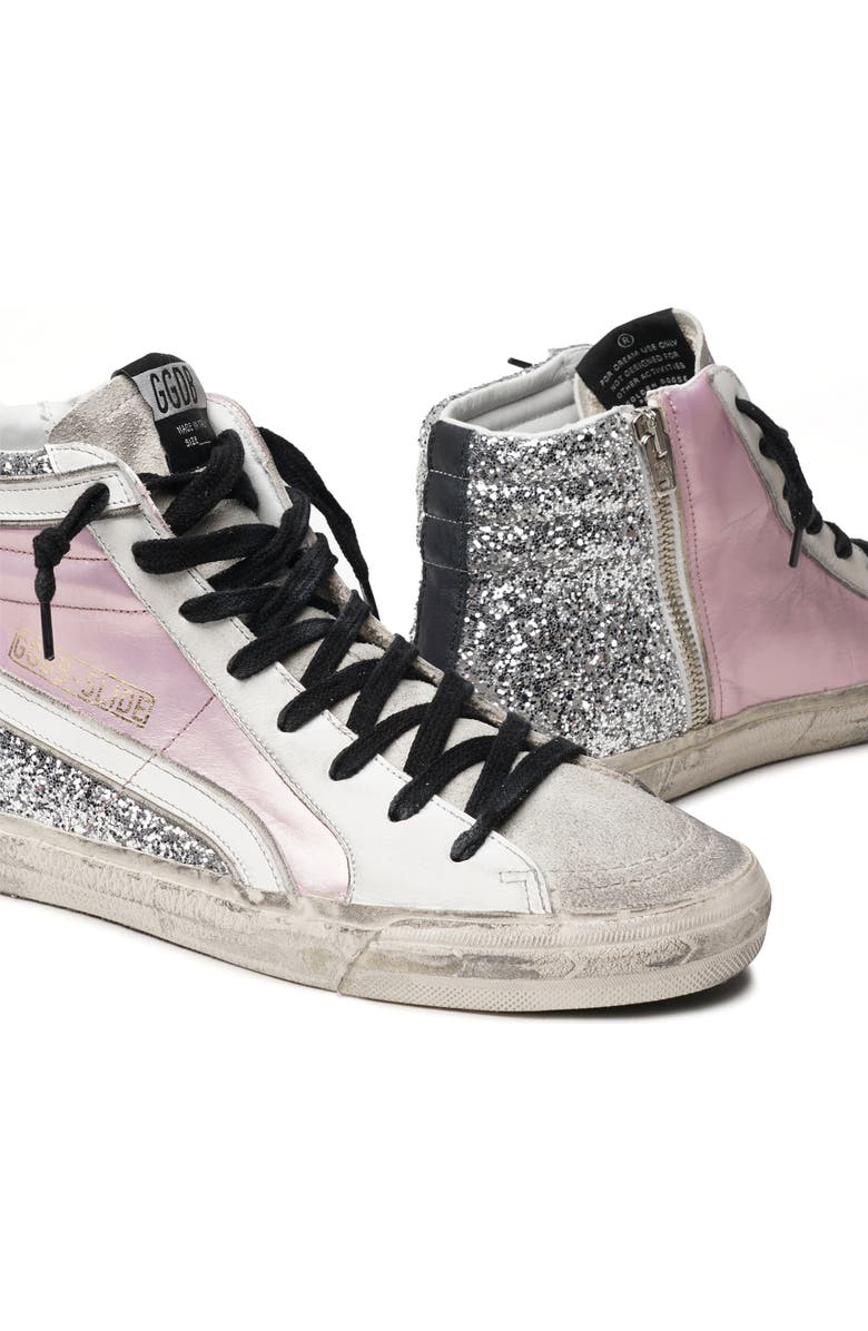 Golden Goose Slide Glitter High Top Sneaker, Alternate, color,