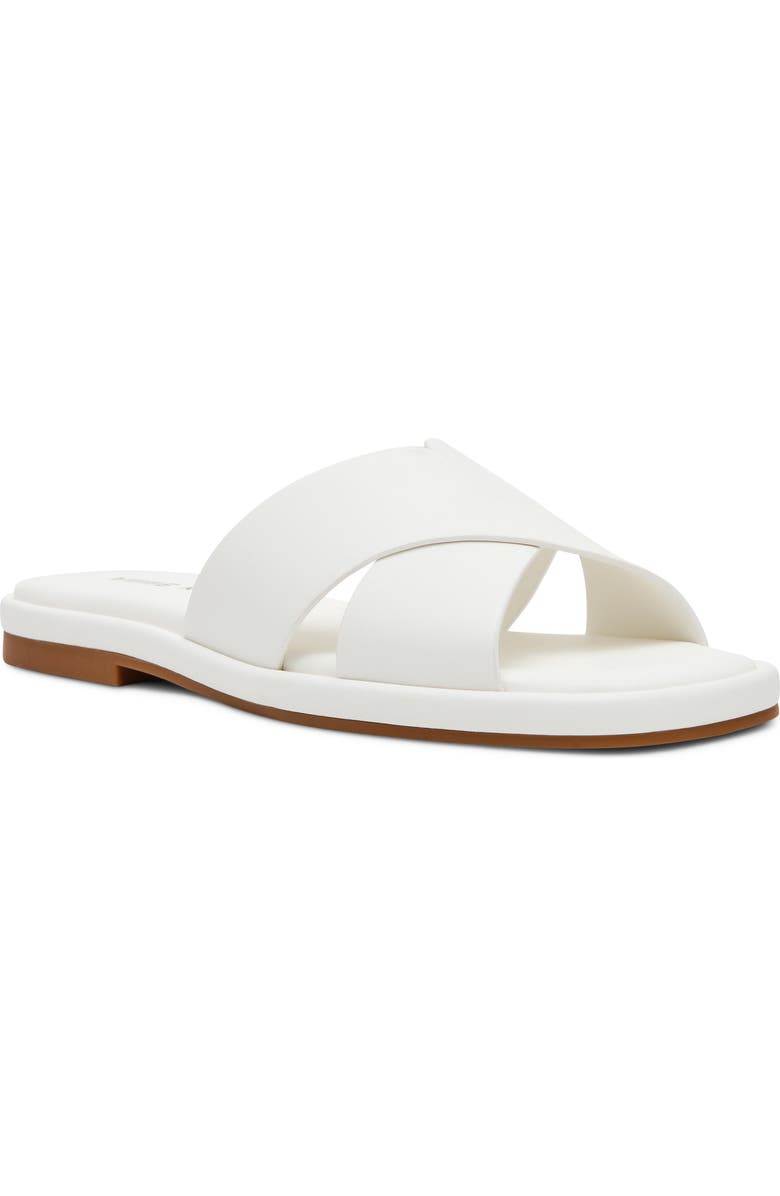 Anne Klein Khloe Crossover Strap Slide Sandal, Main, color, White
