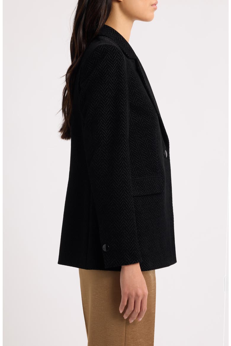 Herringbone Print Blazer, Alternate, color, ANNE BLACK
