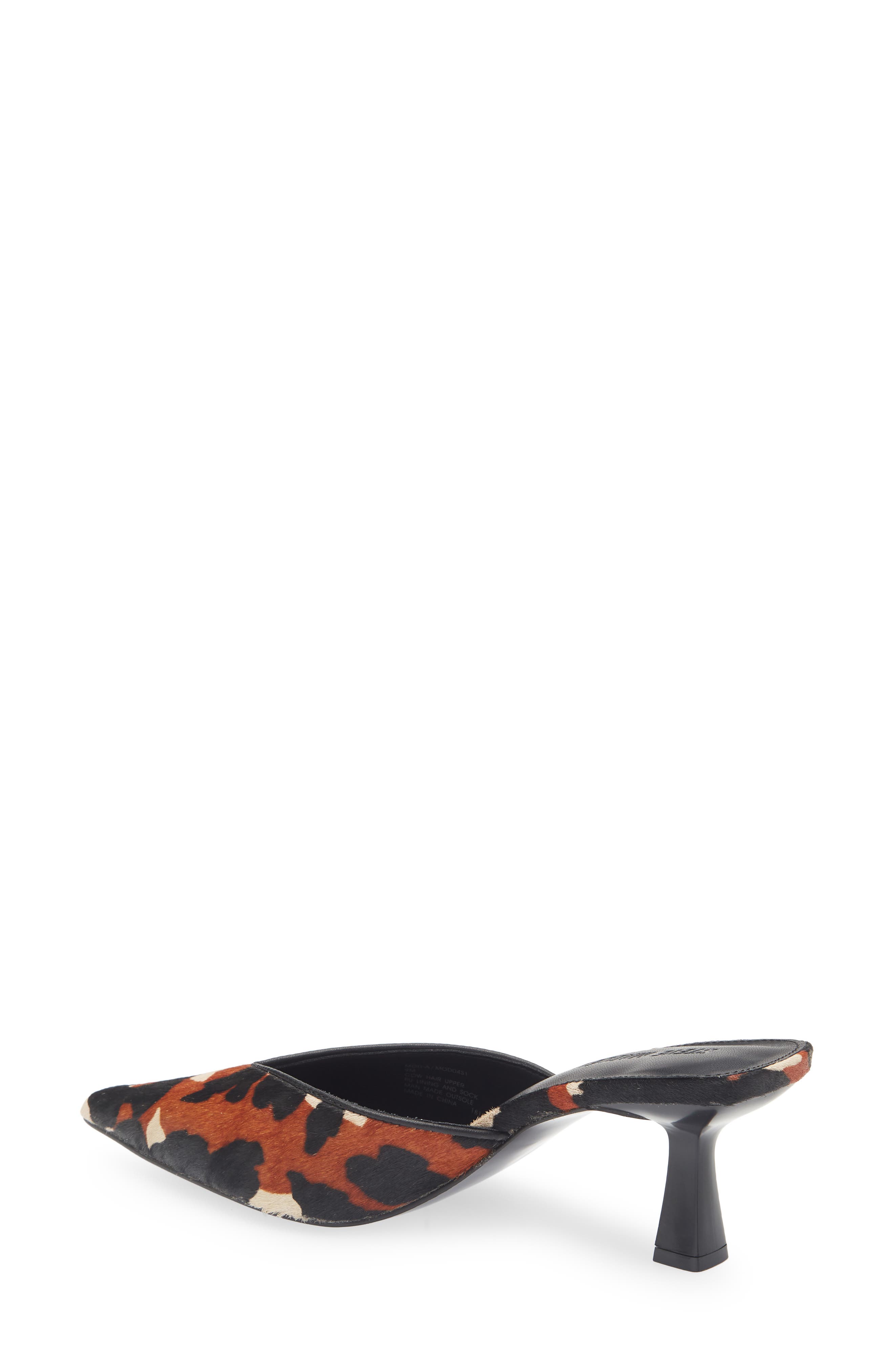 Mod-A Leopard Print Genuine Calf Hair Mule, Alternate, color, COW PRINT CALF HAIR