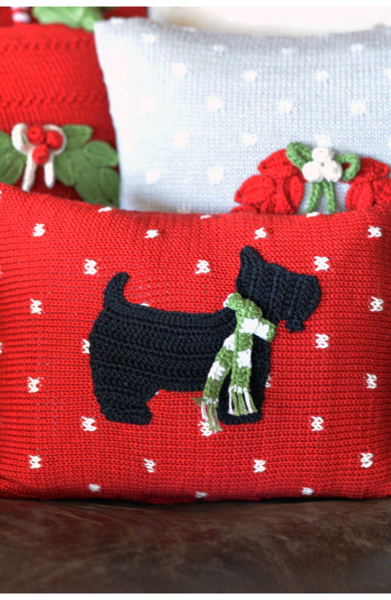 Melange Collection Scottie Dog Mini Pillow, Alternate, color, Red