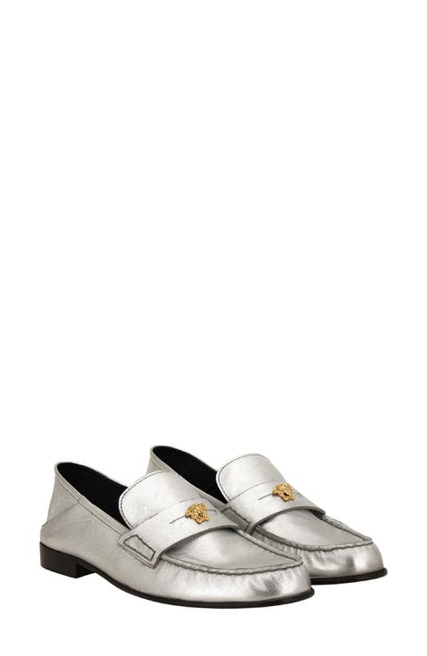 Medusa Convertible Metallic Penny Loafer (Women)