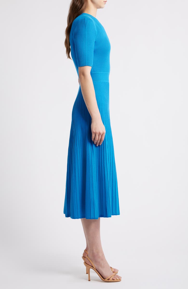 Elie Tahari The Kaya Midi Sweater Dress, Alternate, color, Cosmic Blue