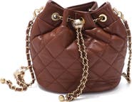Adornia Cushion Quilted Faux Leather Bucket Bag