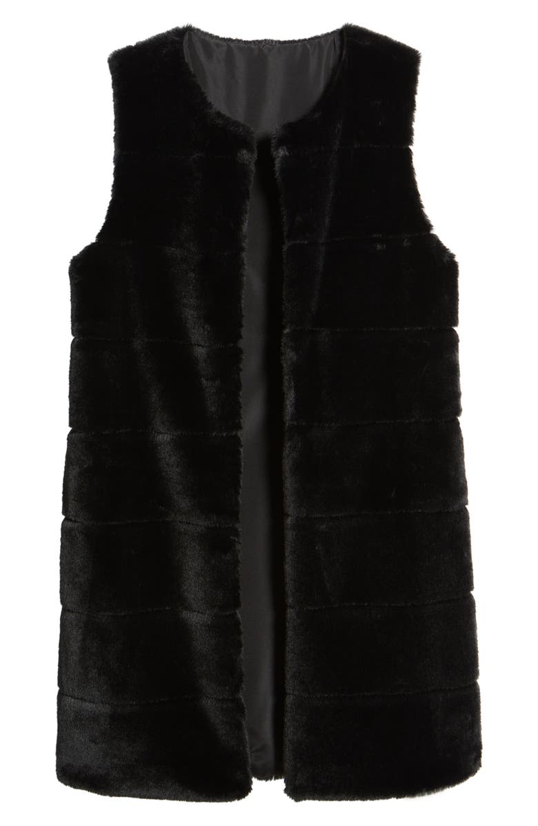 La Fiorentina Quilted Faux Fur Vest, Alternate, color, 