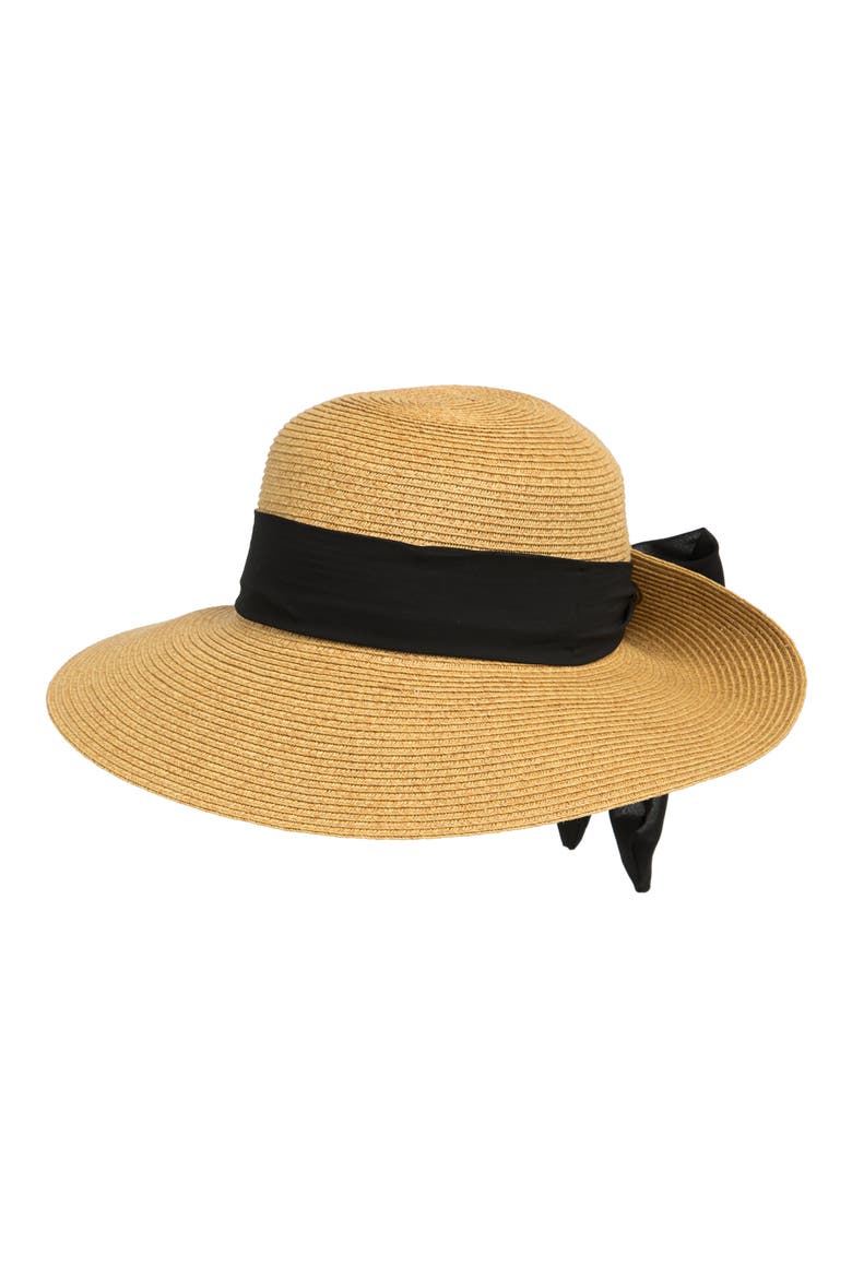 Ribbon Floppy Hat, Main, color, HEATHER TAN