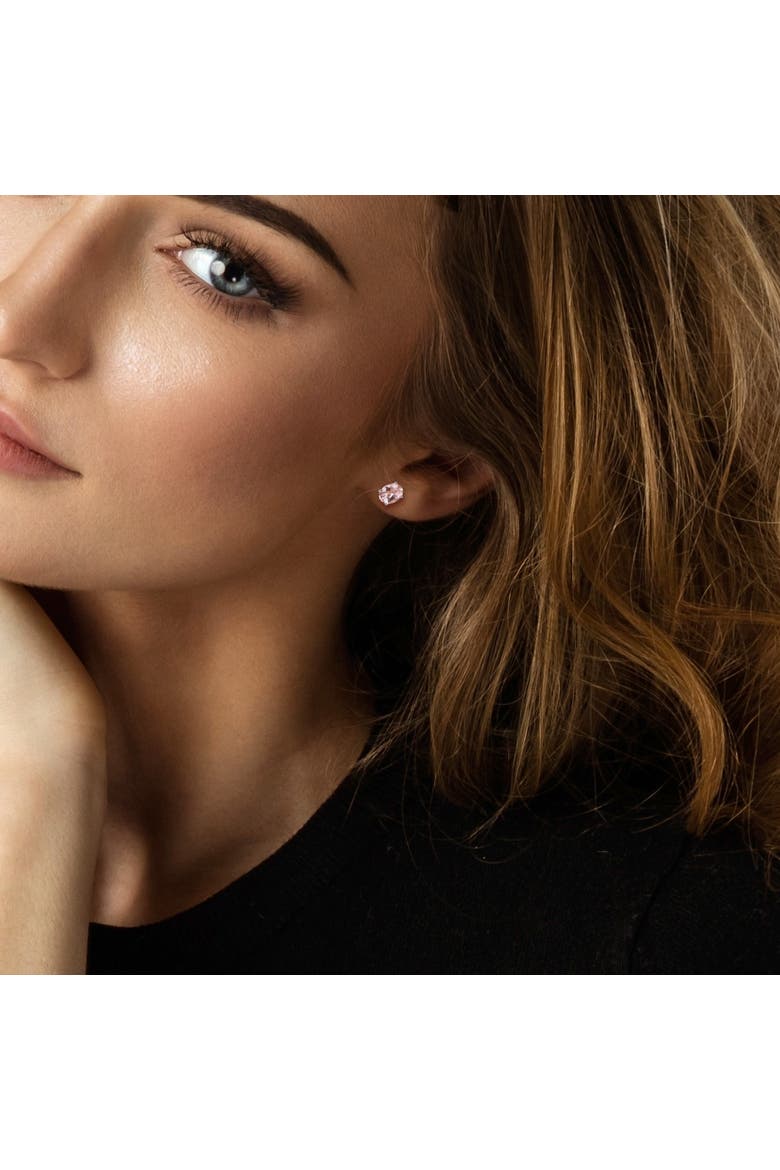 Morganite Oval Solitaire Stud Earrings 14k, Alternate, color, Morganite