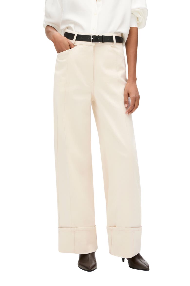 Denim Cuff Pant, Main, color, Ecru