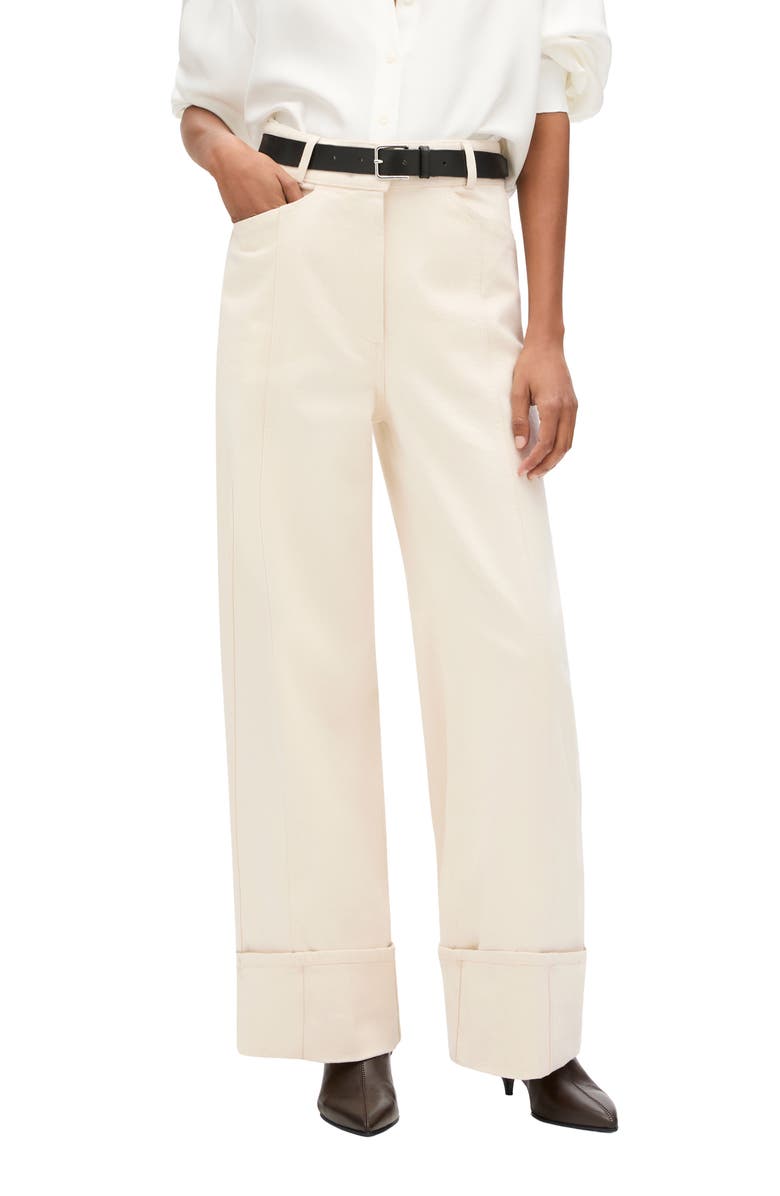 Another Tomorrow Denim Cuff Pant, Main, color, Ecru