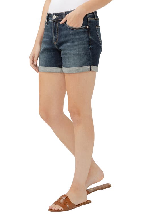 SILVER JEANS CO. SILVER JEANS CO. ELYSE CURVY MID RISE DENIM SHORTS 
