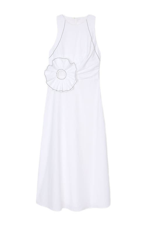 Sandro Ruffled Sleeveless Maxi Dress In White