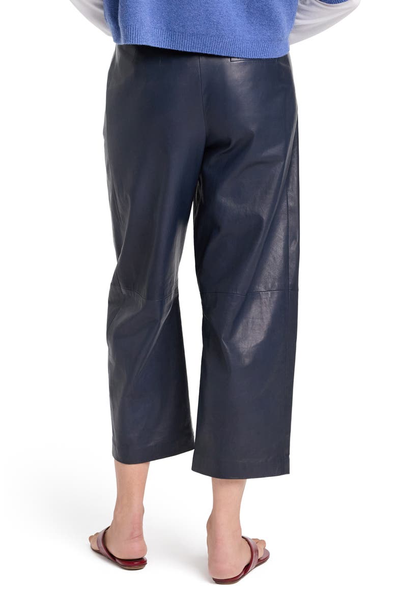 Slouchy Boyfriend Crop Leather Pants, Alternate, color, MIDNIGHT
