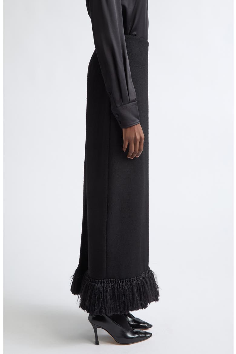 Matilde Fringe Maxi Skirt, Alternate, color, BLACK
