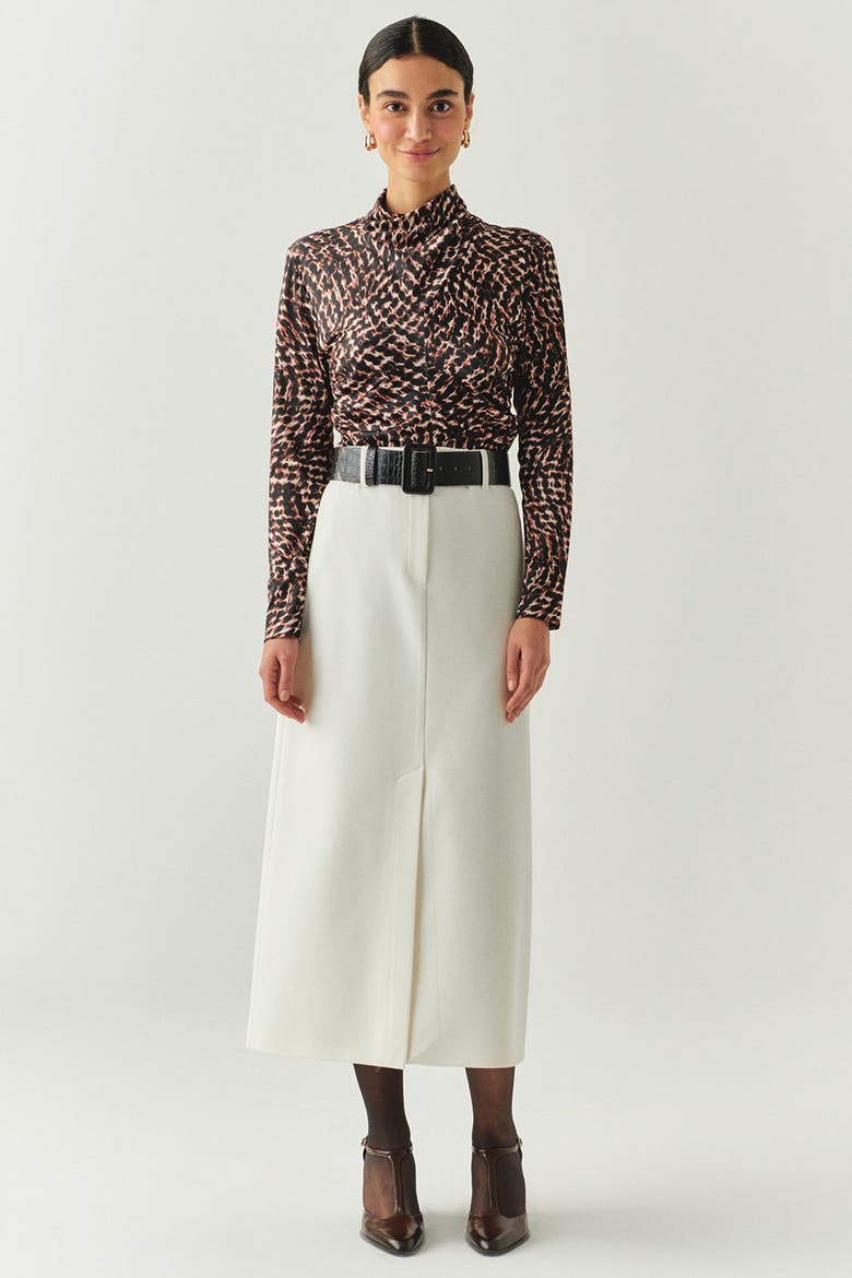 Arlette Belted Skirt, Main, color, ECRU