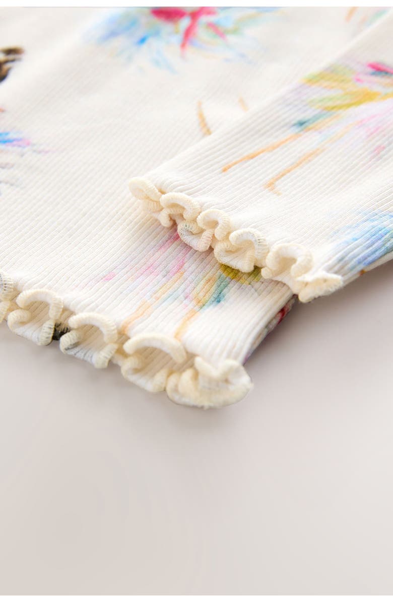 NEXT Kids' Ballerina Print Cotton Rib Top, Alternate, color, Neutral