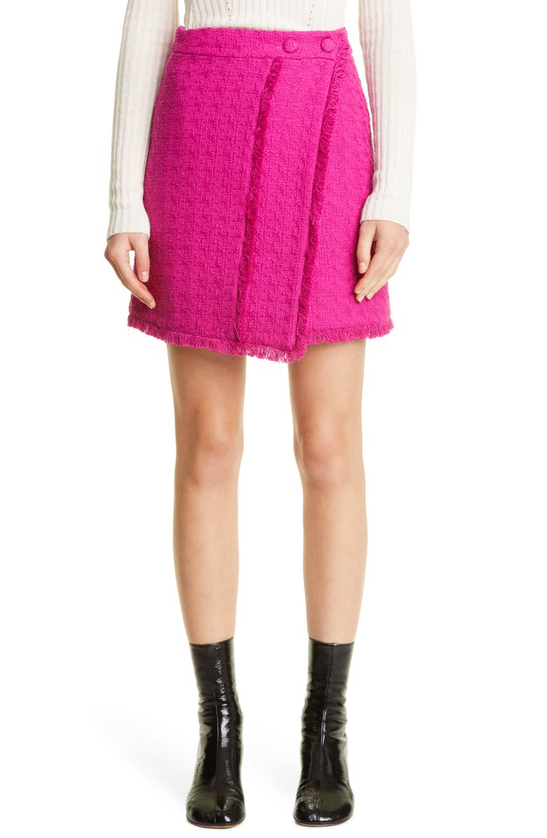 Proenza Schouler White Label Cotton Tweed Miniskirt, Main, color,