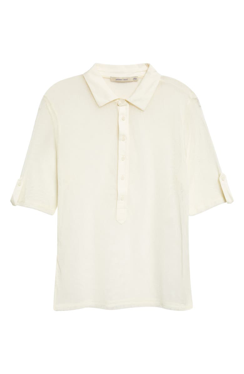 Paloma Wool Sile Cotton Blend Tulle Polo Top, Main, color, 010 - Off-White