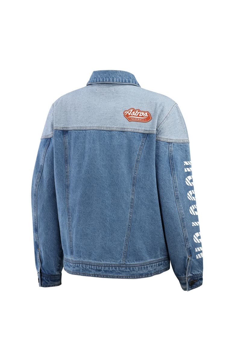 WEAR by Erin Andrews Women's WEAR by Erin Andrews  Houston Astros Full-Button Denim Jacket, Alternate, color, Denim