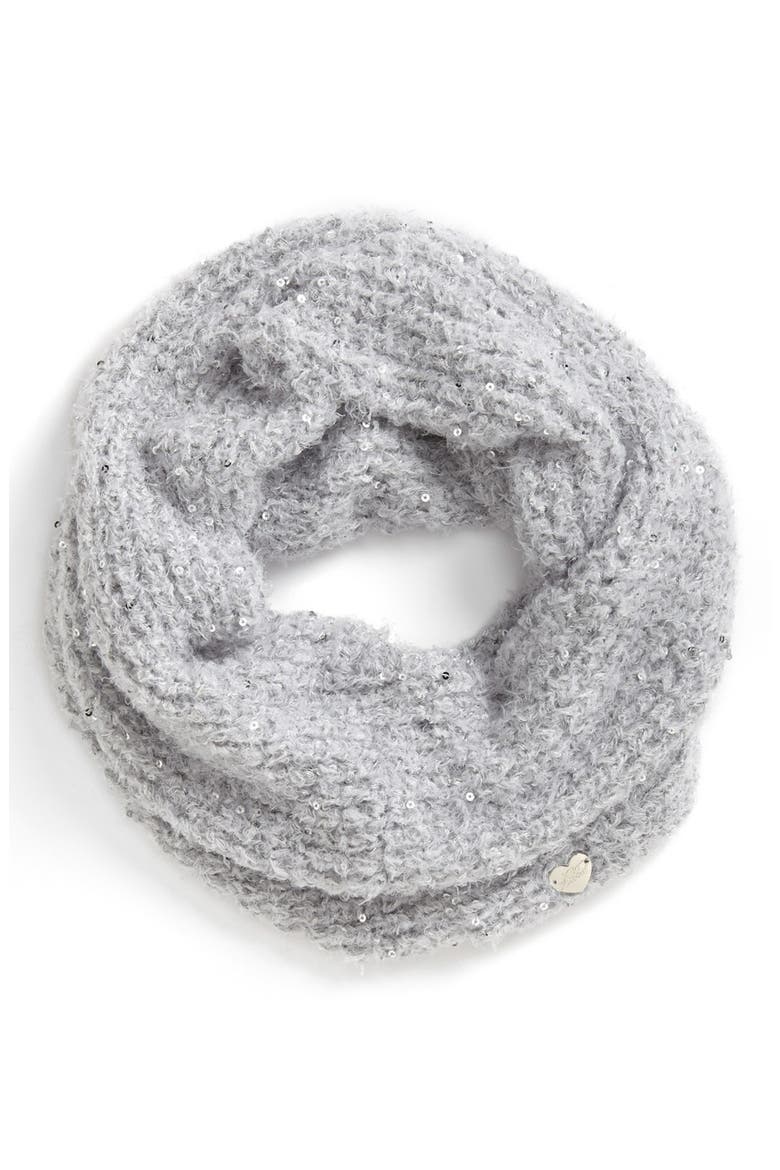 'Fairy Dust' Infinity Scarf, Main, color, SILVER