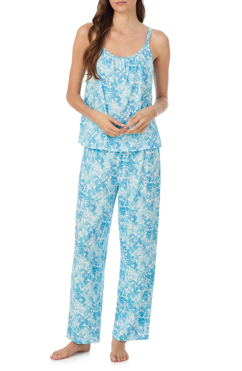 Lauren Ralph Lauren Floral Sleeveless Pajamas, Main, color, Blue Floral