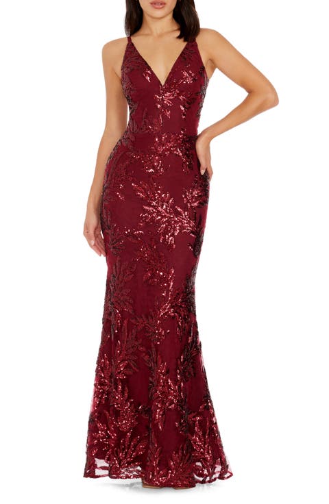Sharon Embellished Lace Evening Gown