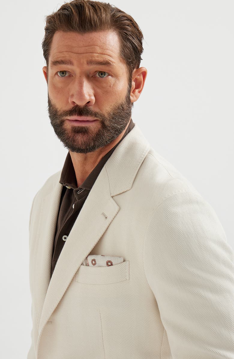 Brunello Cucinelli Double-face pocket square, Alternate, color, Buff