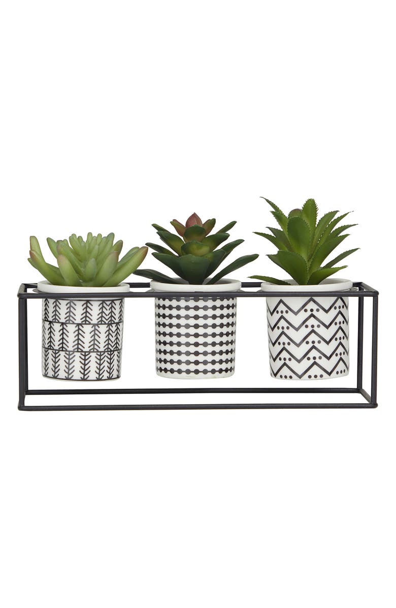 Novogratz Artificial Potted Succulent 3-Piece Set, Alternate, color,