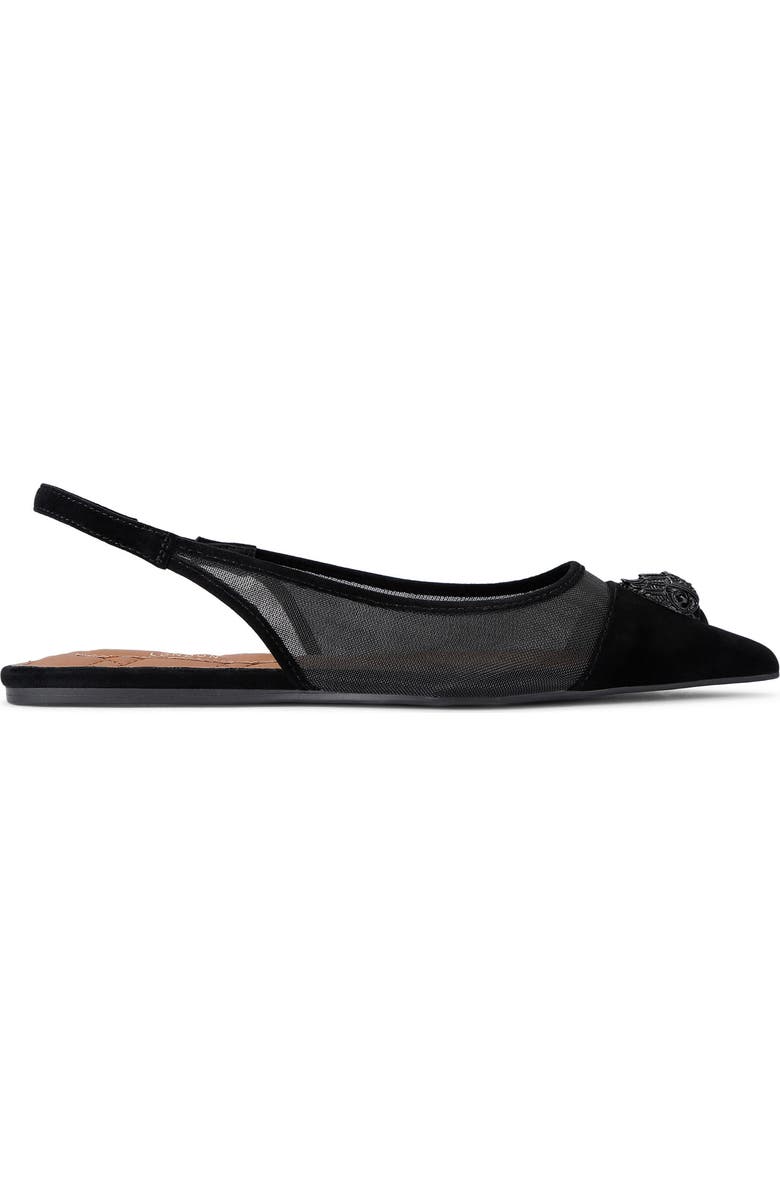 Kurt Geiger London Belgravia Slingback Pointed Cap Toe Flat, Main, color, Black