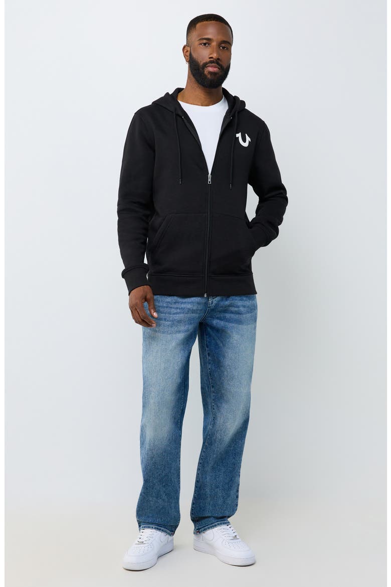 Retro Full Zip Hoodie, Alternate, color, JET BLACK