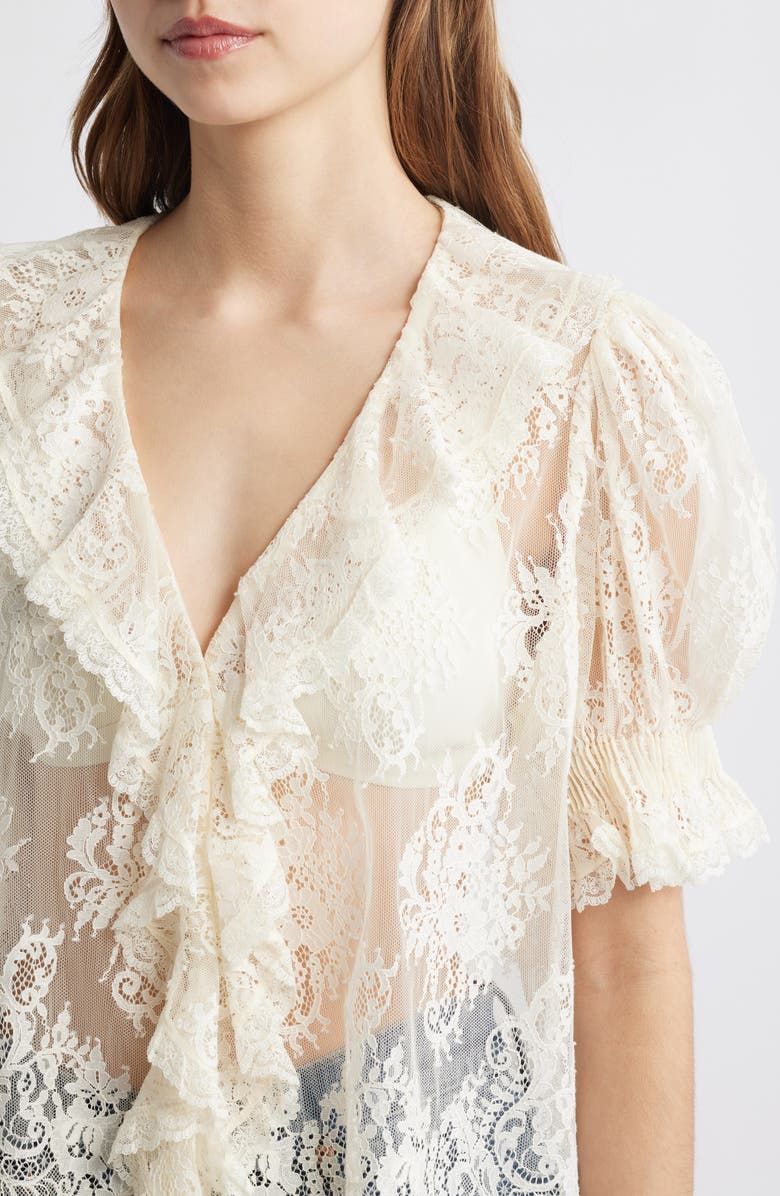 DÔEN Henri Lace Top, Alternate, color, Sea Salt