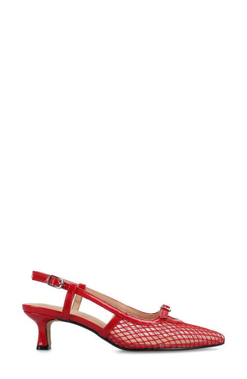 Journee Collection Padma Slingback Kitten Heel Pump In Red Mesh