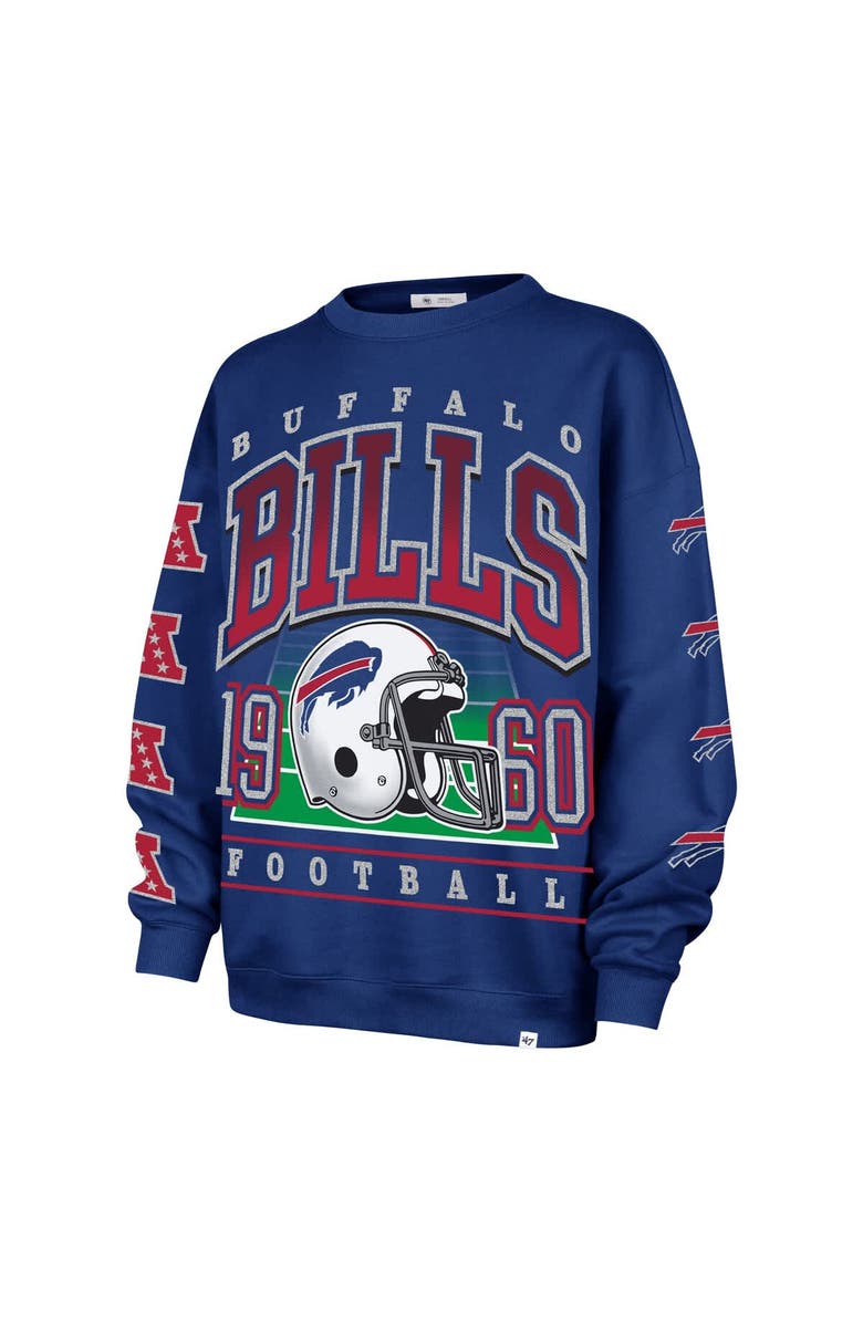 '47 Women's '47  Royal Buffalo Bills Go Big Oversized Pullover Sweatshirt, Alternate, color, Royal