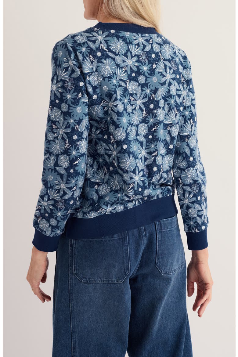 Bright Wave Organic Cotton Sweatshirt, Alternate, color, SKETCHBOOK BLOOMS MARINE