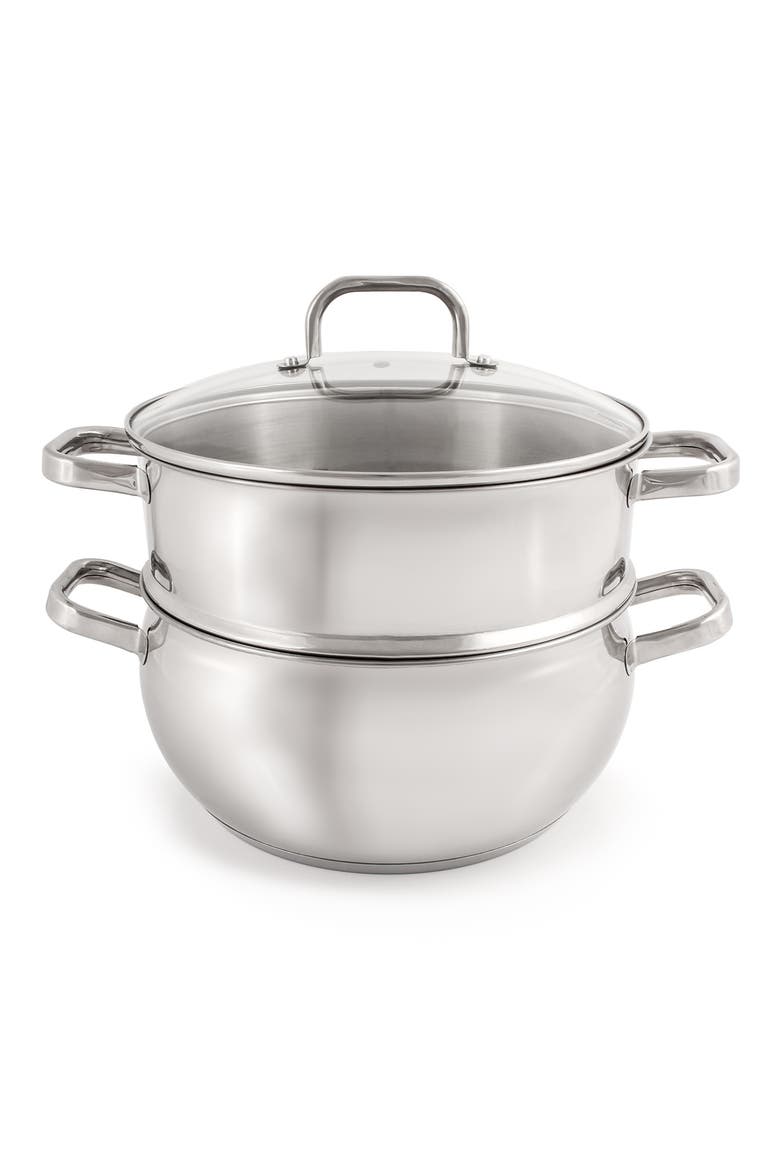 Stainless Steel Belly 3-Piece Steamer Set, Main, color, SILVER